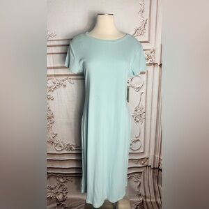 No Boundaries Light Aqua Midi T-Shirt Dress